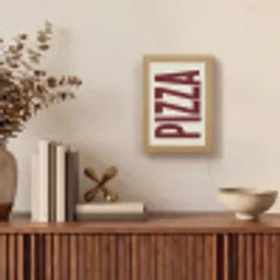 Pizza - Vintage - Decoratie - Japandi Light Box met kabel (Tafellamp) klein -sfeer2
