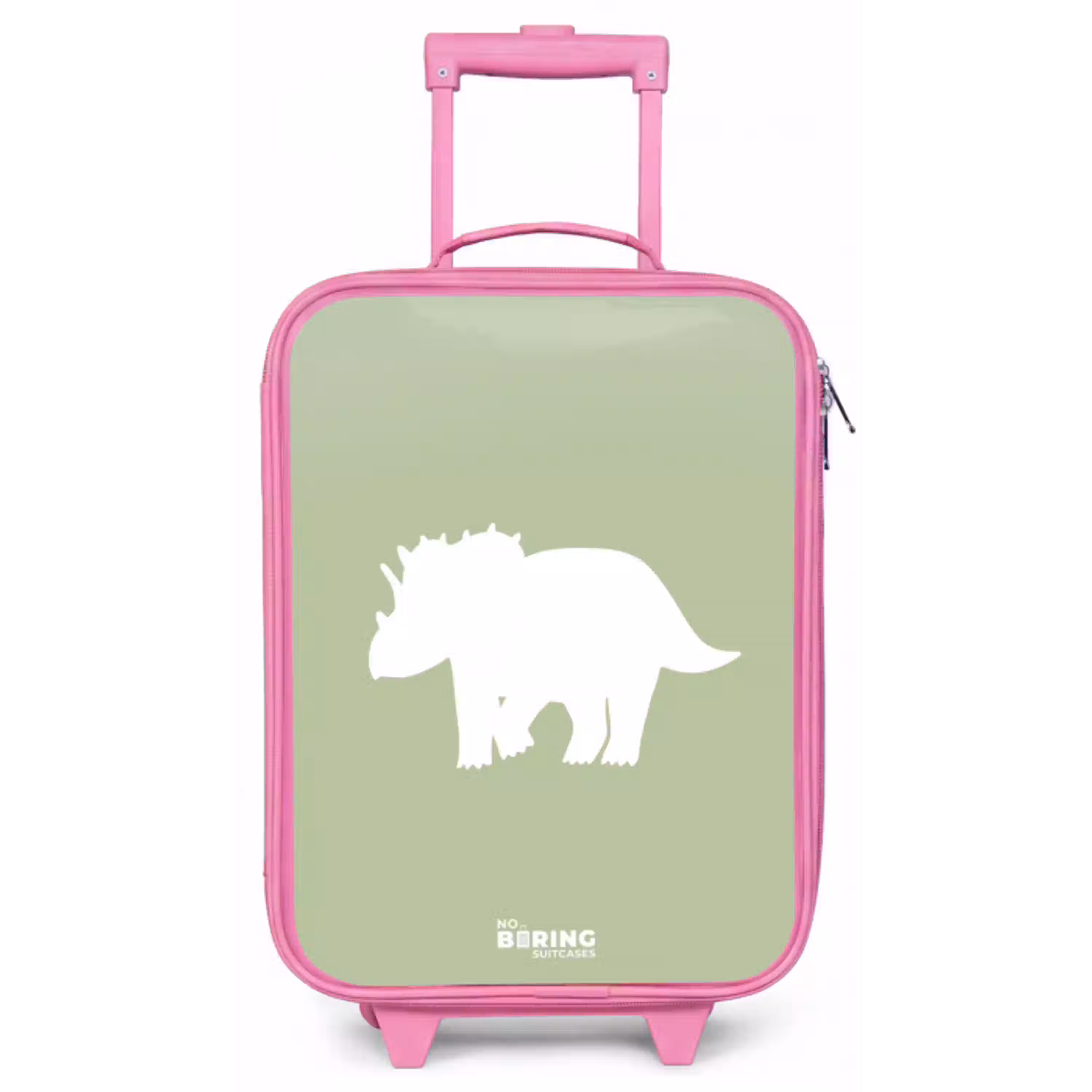 Groen met Triceratops dino Kinderkoffer - Roze klein -zz3dotto