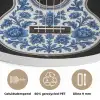 Ukelele - Delfts - Blauw - Muziek Akoestische PET Vilt - Rond klein -closeup_NL
