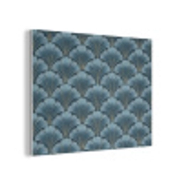Patroon - Ginkgoblad - Blauw PET vilt klein 837 -3d