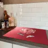 Sierlijk - Bloem - Roze - Glazen Inductie beschermer vinyl 3mm klein -sfeer3