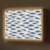 Vissen - Patroon - Blauw - Wit Light Box met batterij (Wandlamp) middel 907 -z3d_website