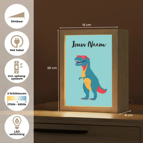 T-Rex - Zonnebril - Blauw - Glimlach Light Box met kabel (Kinderlampje) klein -USP_NL