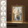 Zeilboot - Zon - Pier - Hout Light Box met kabel (Tafellamp) klein -USP_NL