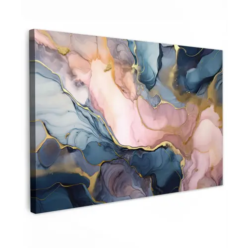 Marmer - Roze - Blauw canvas 2cm klein -z3d