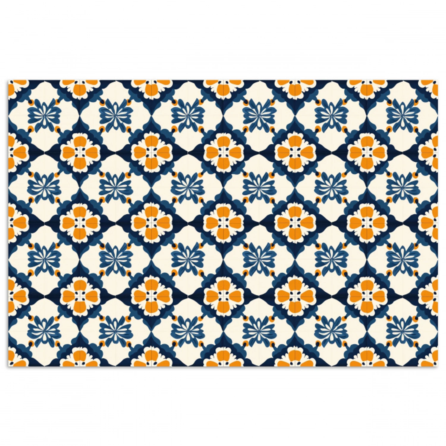 Klassiek - Geometrisch - Blauw poster papier klein 62 -3d