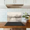 Moderne kunst - Abstract - Beige keuken achterwand spatscherm klein -sfeer2