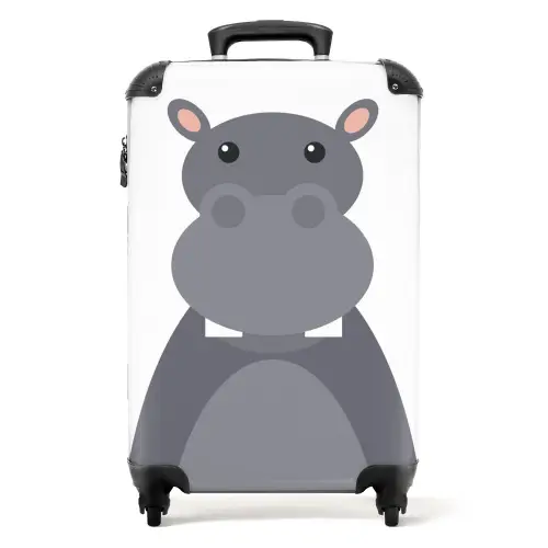 Dierenportret - Nijlpaard - grijs NBS - Handbagage koffer - Unisex middel -productfoto_recht