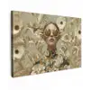 Vrouw - Bloemen - Zonnebril - Wit canvas 2cm klein -z3d