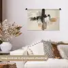 Penseelstreken - Ruw - Abstract - Beige Wandkleed katoen klein -sfeer1