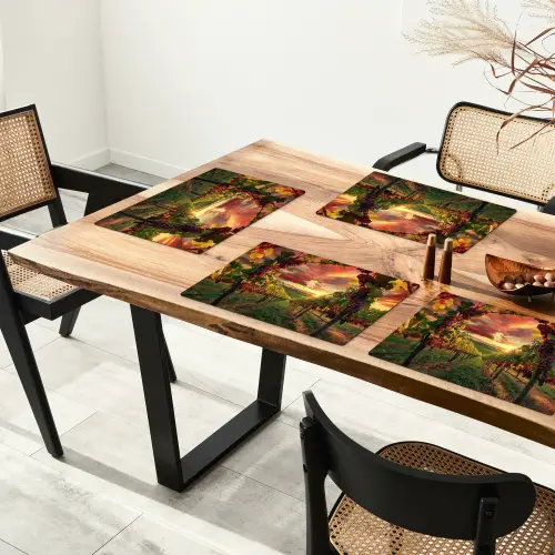 Wijngaard - Druiven - Zonsondergang Placemat vinyl groot -zzsfeer4_Kitchenyeah-website