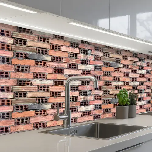 Oud - Stenen - Muur keuken achterwand 2 middel 871 -3d_schuin