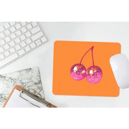 Discoballen - Kers - Spiegels - Roze muismat rubber klein -witbureau