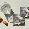 Vuurtoren - Golven - Storm onderzetter kurk middel -sfeer4