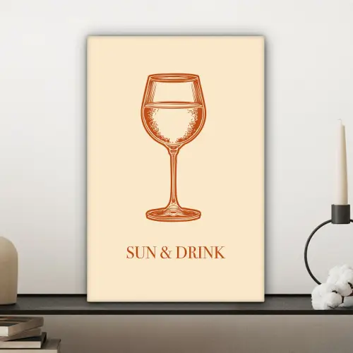 Wijn - Zomer - Quote - Oranje canvas 2cm klein -sfeer6