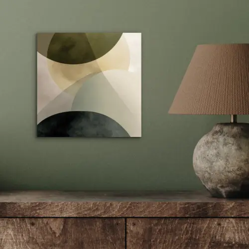 Vlakken - Abstract - Beige - Cirkels aluminium wit klein -sfeer2