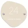 Effen - Beige - Klassiek Naambord Organisch middel -3d
