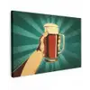 Bierglas - Schuim - Retro - Groen canvas 2cm klein -z3d