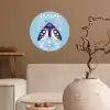 Bladeren - Wit - Vlinder - Insect Wandcirkel behangsticker klein -sfeer1