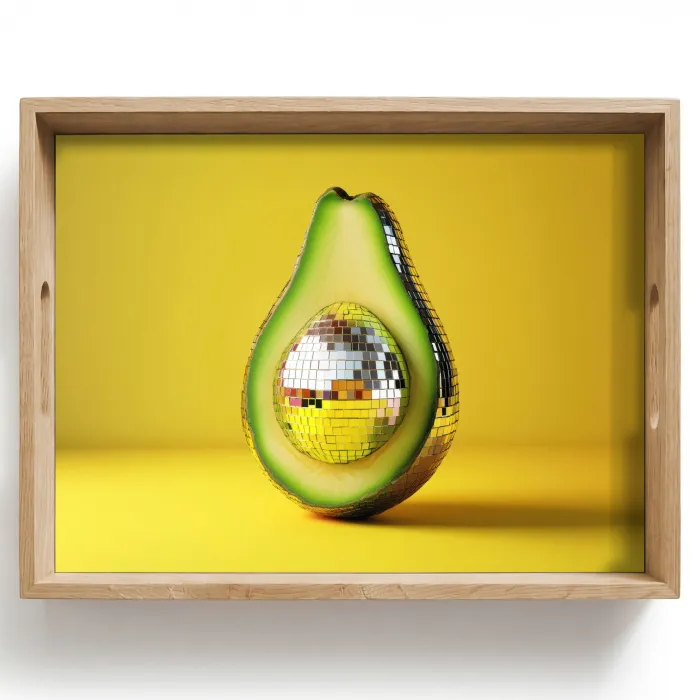 Avocado - Discobal - Geel - Glitter Dienblad Rechthoek middel -z3d_shopping