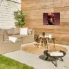 Vrouw - Donuts - Kleurrijk Tuinposter op houten frame 2 cm dik klein -sfeer2