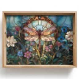 Libelle - Mozaïek - Bloemen - Kleurrijk Dienblad Rechthoek middel -z3d_shopping