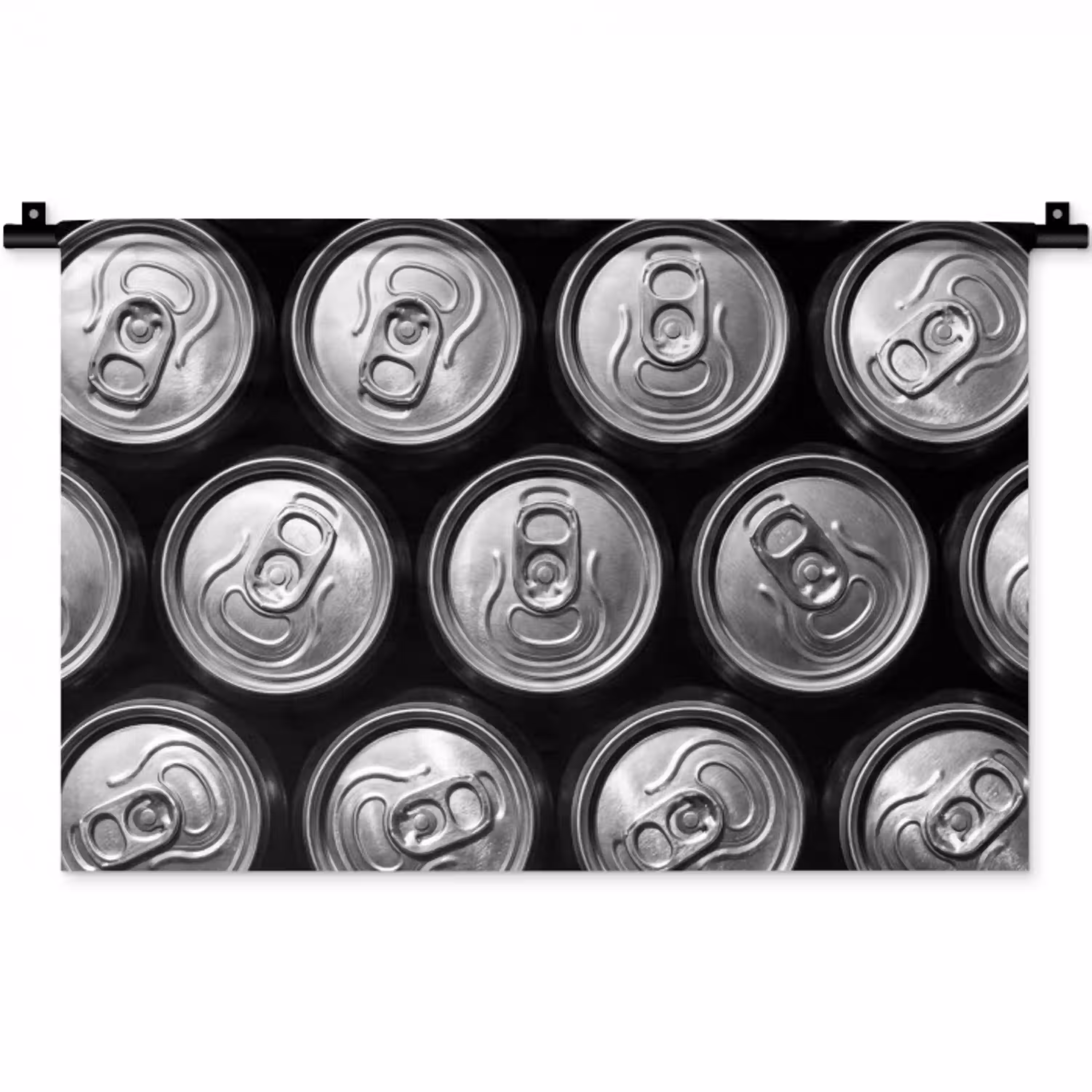 Blikjes - Aluminium - Patroon - Industrieel - Zilver Wandkleed katoen klein -zz3d