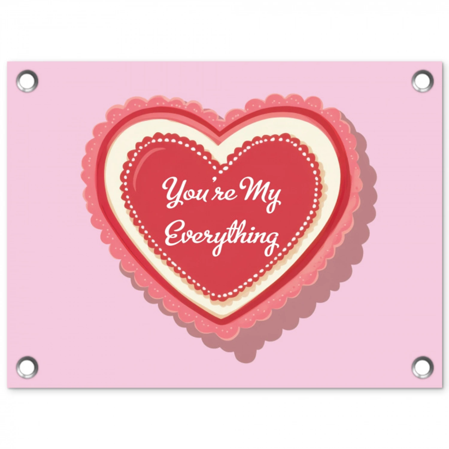 Liefde - Hart - Valentijn tuinposter los doek klein -3d