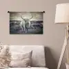 Schotse hooglander - Dieren - Wolken - Koe - Natuur Wandkleed katoen klein -sfeer4