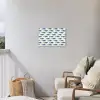 Vis - Patroon - Blauw Tuinposter op houten frame 2 cm dik klein 845 -sfeer1