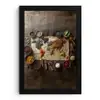 Wereldkaart - Specerijen - Kleurrijk fotolijst zwart zonder passe partout klein -3d