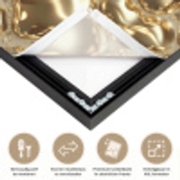 Druppels - Organisch - Goud Textielframe zwart klein 947 -USP_closeupNL