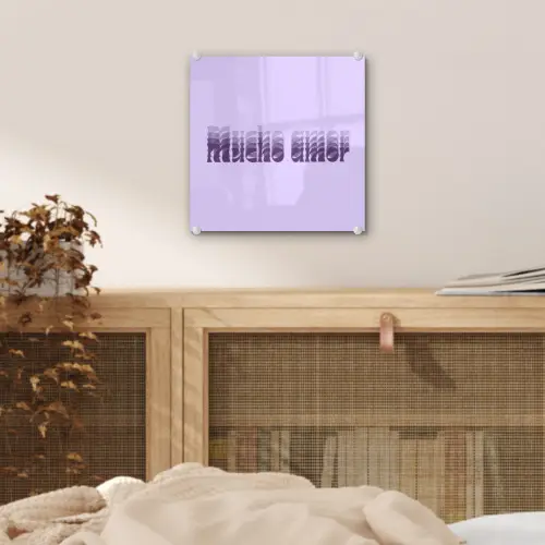 Mucho amor - Paars - Gelaagde letters plexiglas 5mm klein -sfeer4