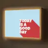 Today is a good day - Rood - lichtblauw Light Box met batterij (Wandlamp) middel -z3d_website