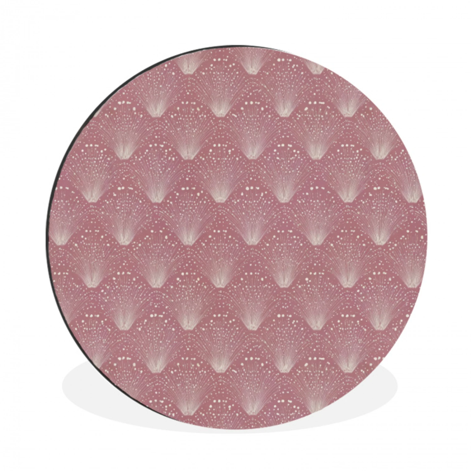 Trendy - Patroon - Roze Wandcirkel aluminium klein 190 -3d
