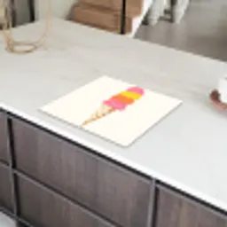 Schepijs - Hoorntje - Illustratie - Minimalistisch Inductie beschermer vinyl 3mm middel -sfeer8