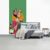 Retro - Vrouw - Stad - Zon fotobehang vinyl groot -slaapkamer