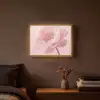 Bloem - Pioenroos - Roze Light Box met batterij (Wandlamp) middel -sfeer4