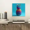 Ananas - Regenboog - Blauw - Popart aluminium wit klein -sfeer1