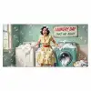 Retro - Blauw - Vrouw Muismat XXL klein -3d_leeg