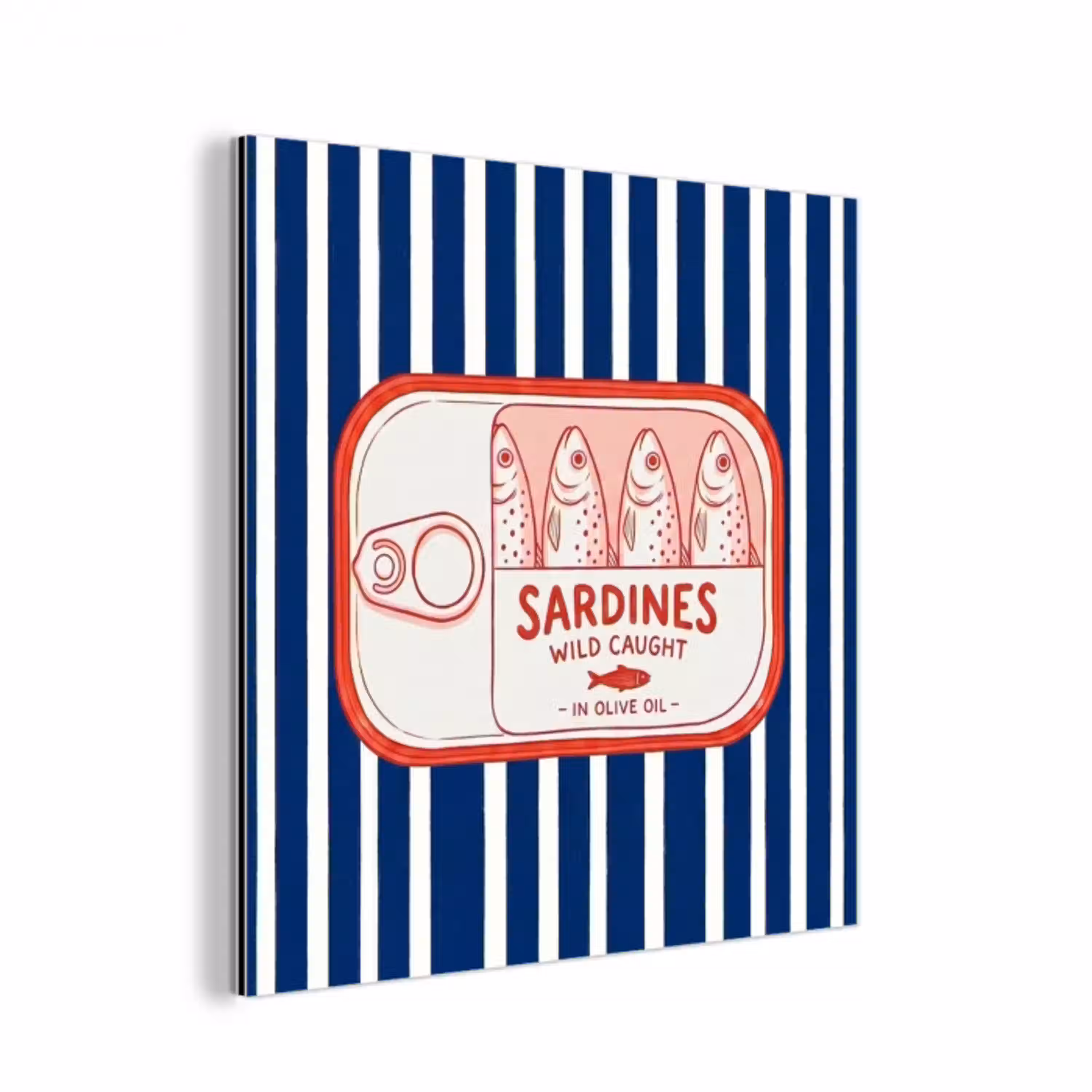 Eten - Vis - Blik - Illustratie - Rood aluminium wit klein -3d