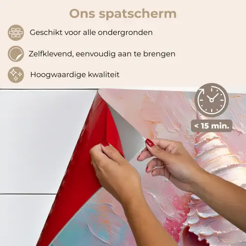 Schelp - Pastel - Pink keuken achterwand spatscherm klein -spatscherm_NL