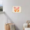 Oranje - Vlinder - Minimalistisch tuinposter los doek klein -sfeer8