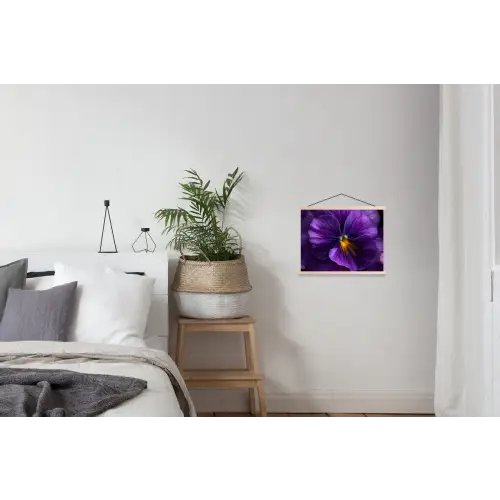Paars - Viool - Diepte textielposter latten blank klein -woonkamer