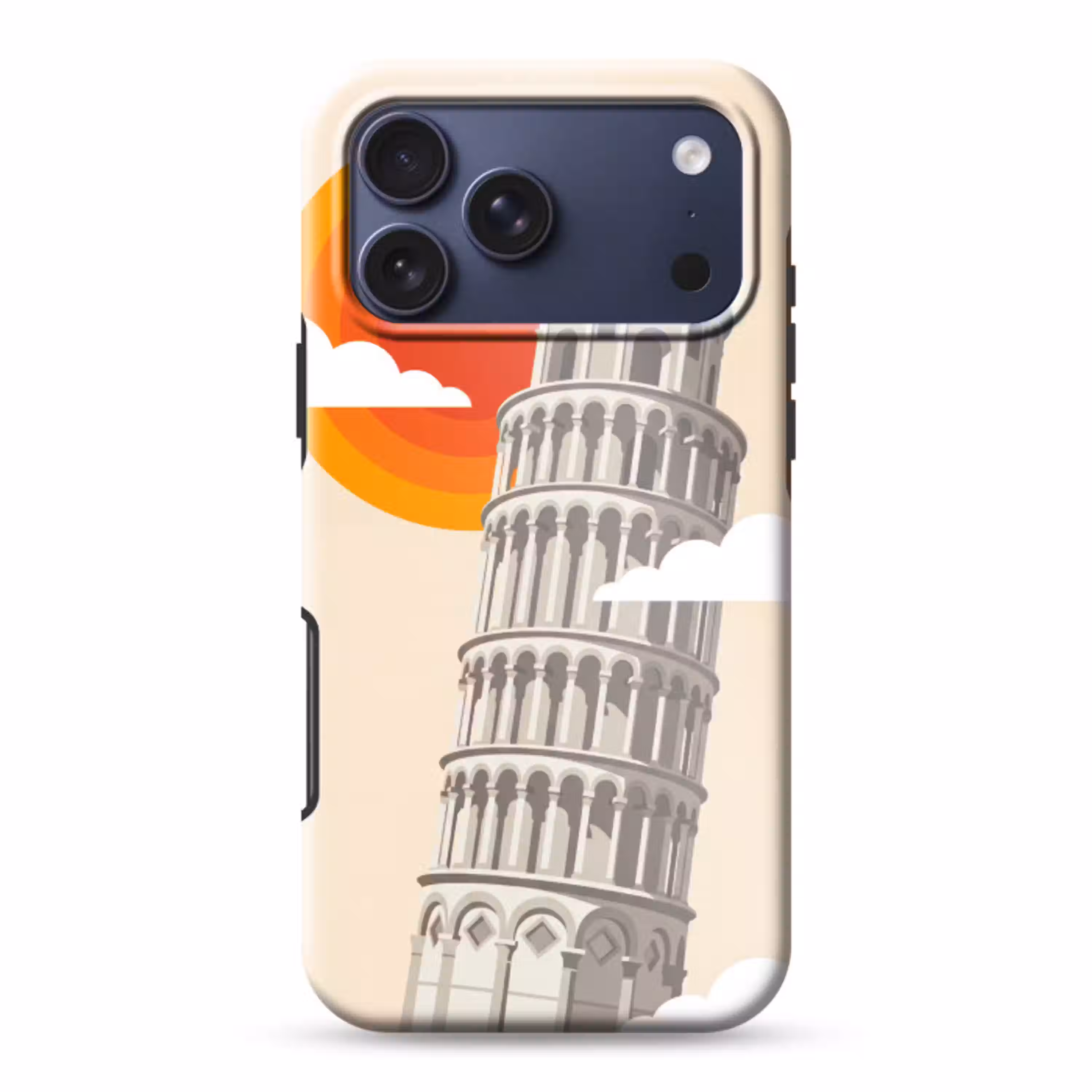 Toren - Pisa - Architectuur - Minimalistisch - Beige Toughcase MagSafe Apple iPhone 17 Pro Max klein -3d