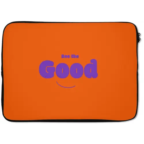 See the good - Paars - Oranje - Smiley laptophoes neopreen klein -zkaufland3dotto