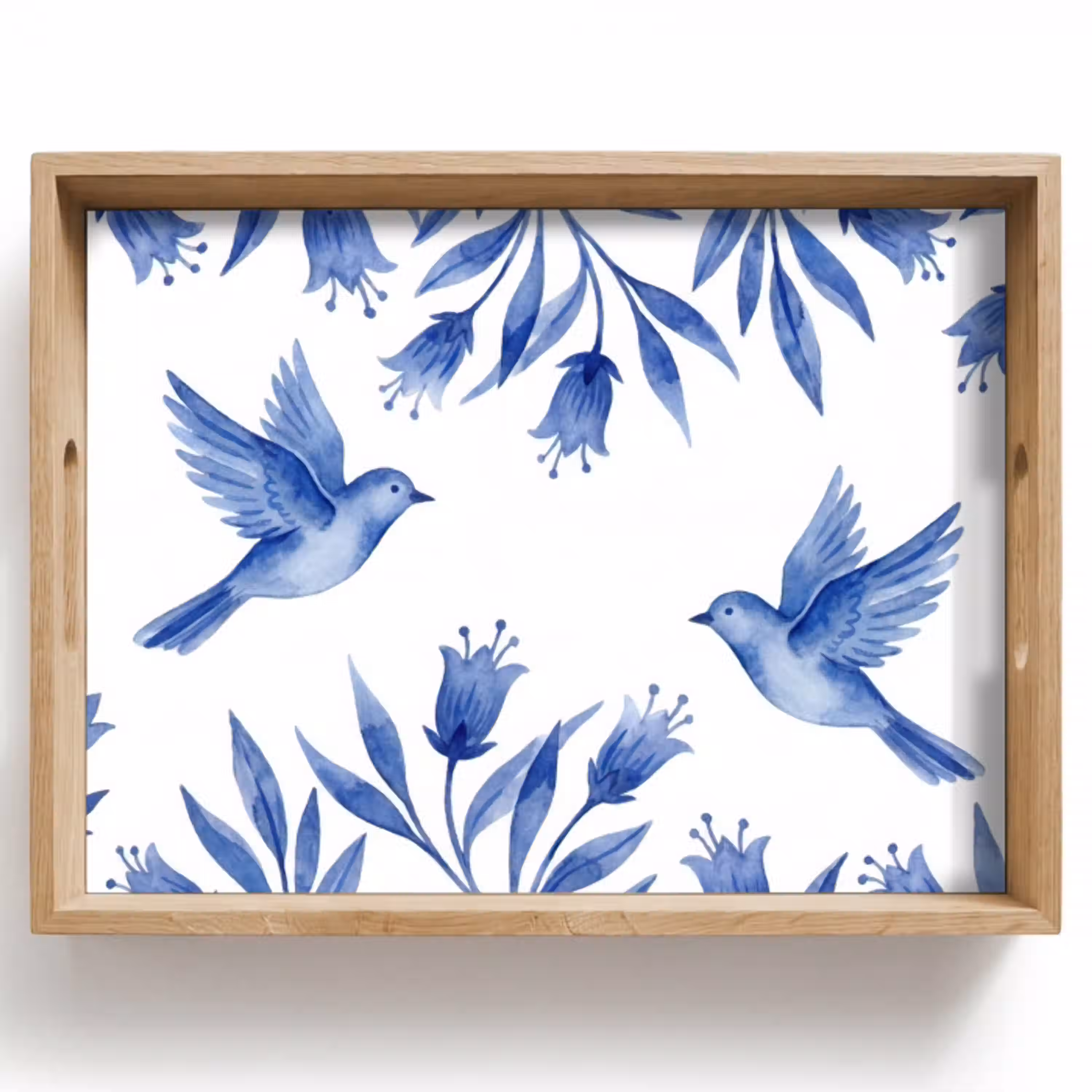 Modern - Vogels - Delfts - Blauw Dienblad Rechthoek middel -z3d_shopping