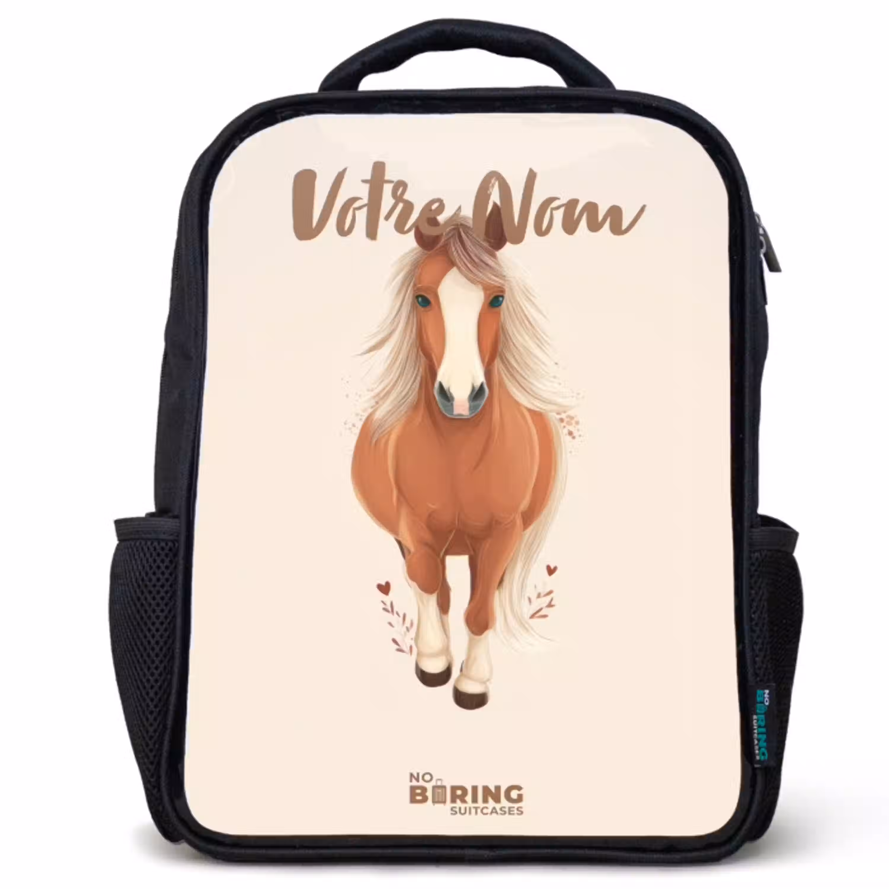 Bruin paard in gallop Rugzak - Zwart middel -3d