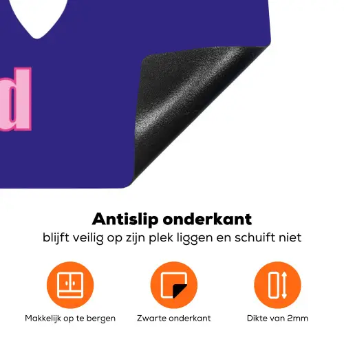 Tekst - Valentijn - Love - Blauw Inductie beschermer vinyl 3mm klein -zzzzzzz-td-onderkant