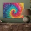 Regenboog - Tie dye - Kleurrijk - Blauw PET vilt klein -sfeer2